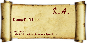 Kempf Aliz névjegykártya
